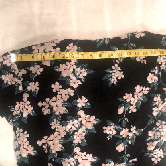 3/25 Summer mini dress V- neck floral center front button short sleeve - Picture 11 of 12